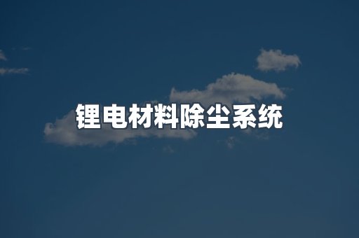 锂电材料除尘系统